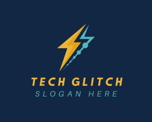 Tech Lightning Bolt logo design