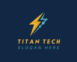 Tech Lightning Bolt logo design