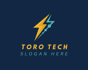 Tech Lightning Bolt logo design