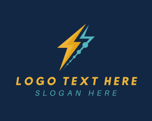 Electricity - Tech Lightning Bolt logo design