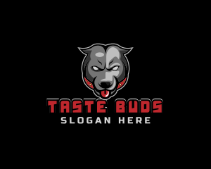 Tongue - Pit Bull Angry Gaming logo design