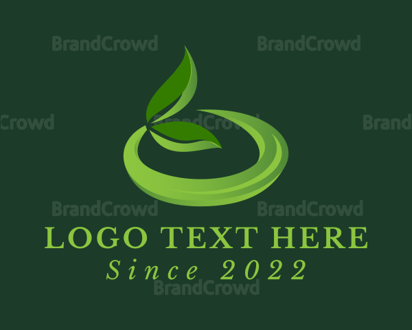 3D Organic Herbal Leaf Logo