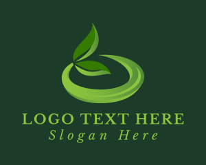 3D Organic Herbal Leaf  Logo