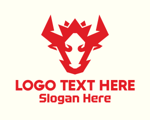 Geometric - Red Bull Head logo design