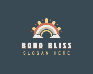 Boho Daycare Rainbow logo design