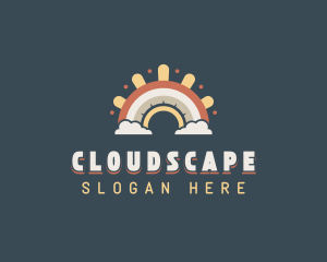 Clouds - Boho Daycare Rainbow logo design