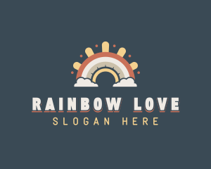 Boho Daycare Rainbow logo design