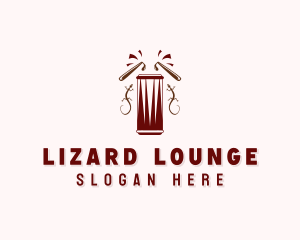 Lizard - Musical Instrument Drum logo design