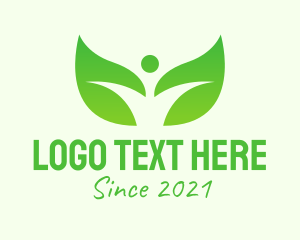 Volunteer - Green Environmental Leaf logo design