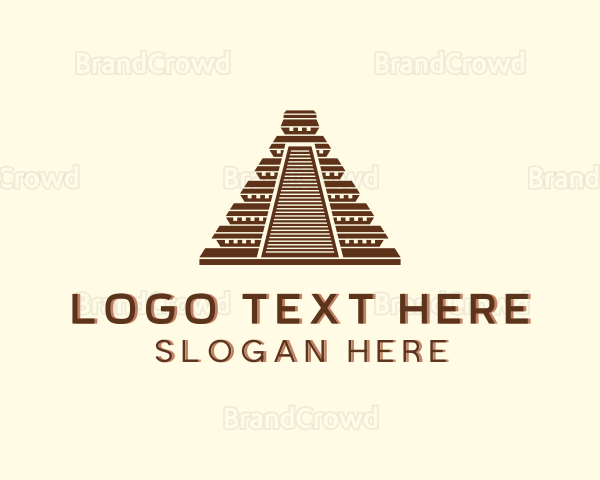 Mayan Pyramid Architecture Logo