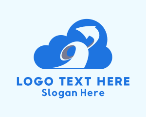 File Sharing - Arrow Swirl Cloud logo design