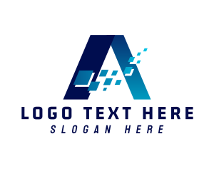 Software - Telecom Company Letter A logo design