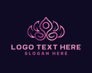 Wellness - Lotus Flower Yoga logo design