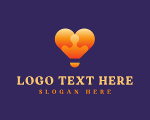 Jigsaw - Abstract Heart Puzzle logo design