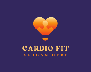 Cardio - Abstract Heart Puzzle logo design