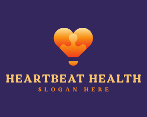 Cardiovascular - Abstract Heart Puzzle logo design