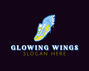 Dripping Paint Wings Sneakers logo design