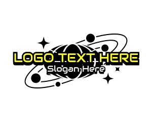 Galaxy - Y2K Universe Globe Planet logo design