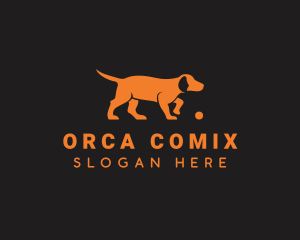 Veterinarian - Orange Dog Pet Puppy logo design