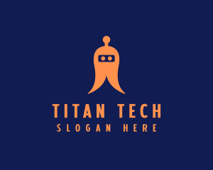  Robot Ghost Tech logo design