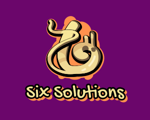 Six - Graffiti Art Number 6 logo design