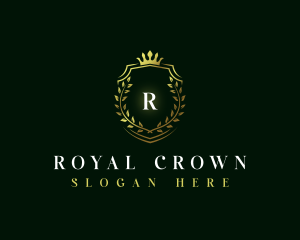 Wreath Crown Shield logo design