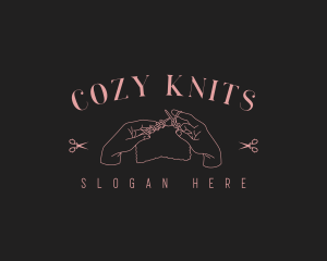 Crafter Hands Knitting logo design