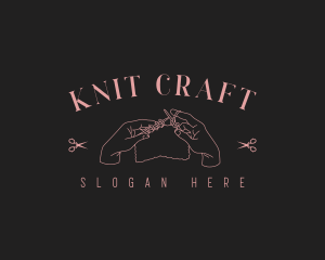 Crafter Hands Knitting logo design