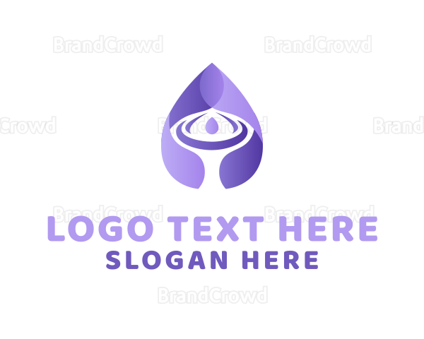 Purple Water Droplet Logo