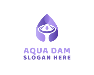 Dam - Purple Water Droplet logo design