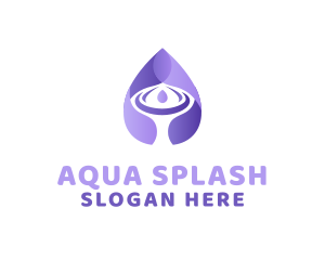 Purple Water Droplet logo design