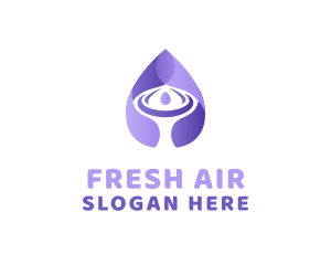 Purple Water Droplet logo design