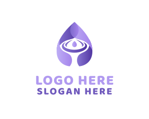 Water Supply - Purple Water Droplet logo design