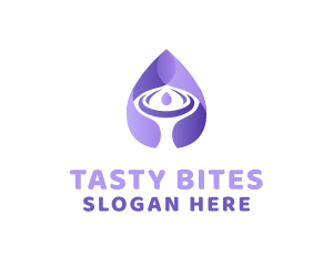 Distilled - Purple Water Droplet logo design