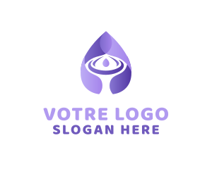 Water Reserve - Purple Water Droplet logo design