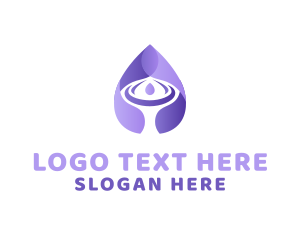 H2o - Purple Water Droplet logo design