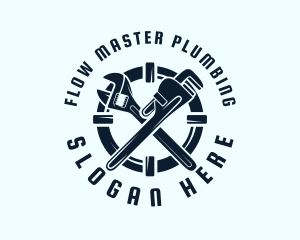 Plumbing - Pipe Plumbing Wrench logo design