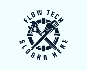 Pipe - Pipe Plumbing Wrench logo design