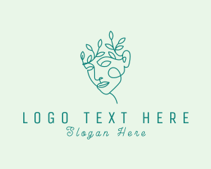 Aesthetic - Garden Woman Face logo design