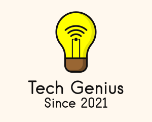 Technologist - Wifi Light Bulb logo design