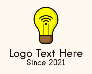 Technologist - Wifi Light Bulb logo design