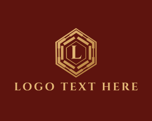 Letter Lp - Geometric Hexagon Technology logo design