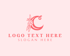 Floral  Cursive Letter C logo design