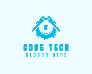 Cogs - Plumber Pipe Wrench Repair logo design