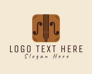 Strings - Violin Music App logo design