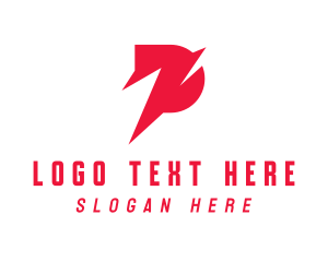 Letter P - Digital Red Letter P logo design