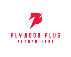 Digital Red Letter P logo design