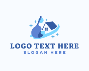 Clean - House Mop Sanitation logo design