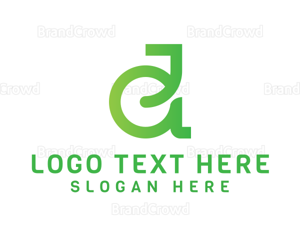 Green Eco D Outline Logo
