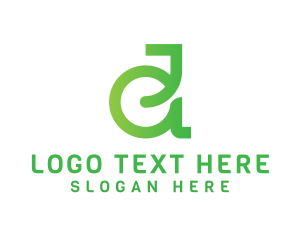 Letter D - Green Eco D Outline logo design